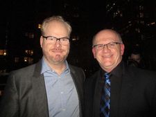 Jim Gaffigan plays Bob McDonough's father in Experimenter: "Do we look alike?" they ask me.